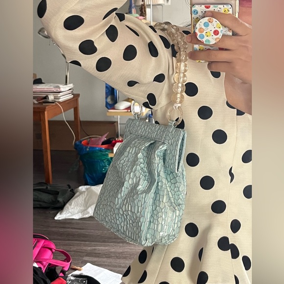 SOLDSOLDSOLDMaryam Nassir Zadeh Glow Purse Hangbag Sky Fish beaded handle strap - Picture 5 of 16